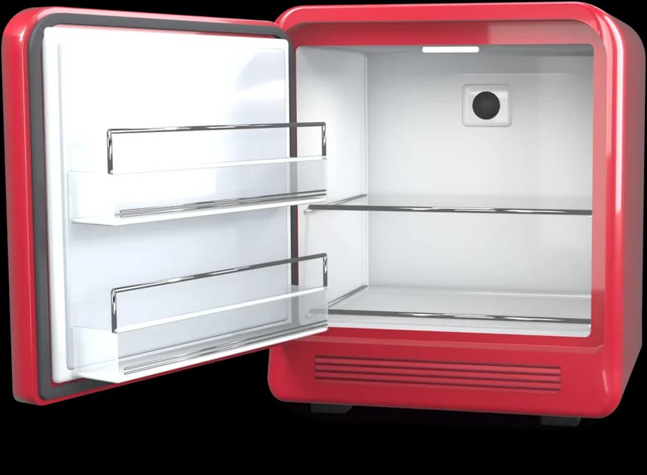 Minibar BookNoFees: aperto e vuoto, pronto per essere rifornito