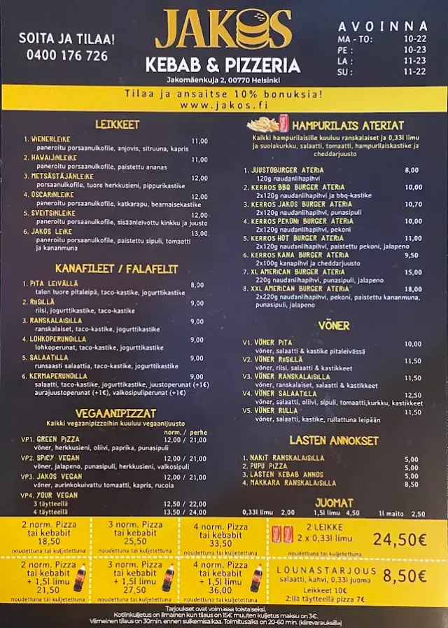 BookNoFees: Snack bar – Jakos Ravintola & Pizzeria – Helsinki – Ristorante e Pizzeria Jakos, foto 2